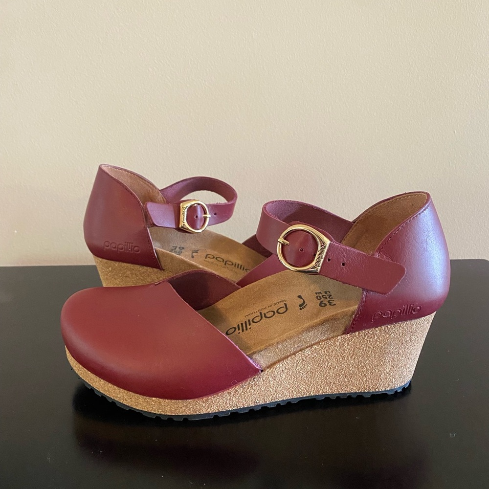 Papillio by Birkenstock Women's Burgundy/Red  (Zinfandel) Wedge Mary Jane Shoes